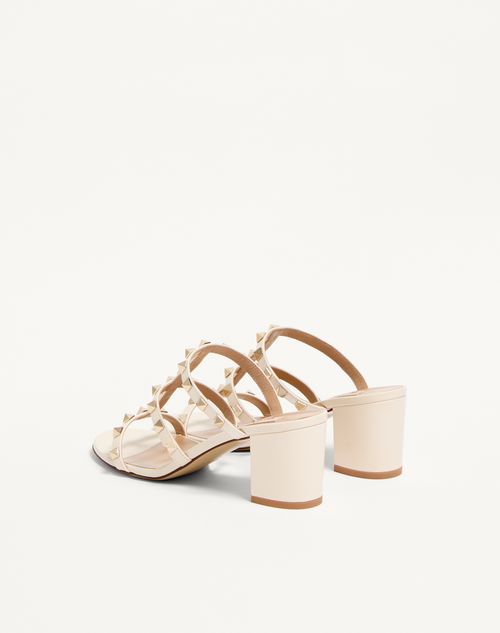Valentino Garavani - Rockstud Calfskin Leather Slide Sandal 60 Mm - Light Ivory - Woman - Sandals